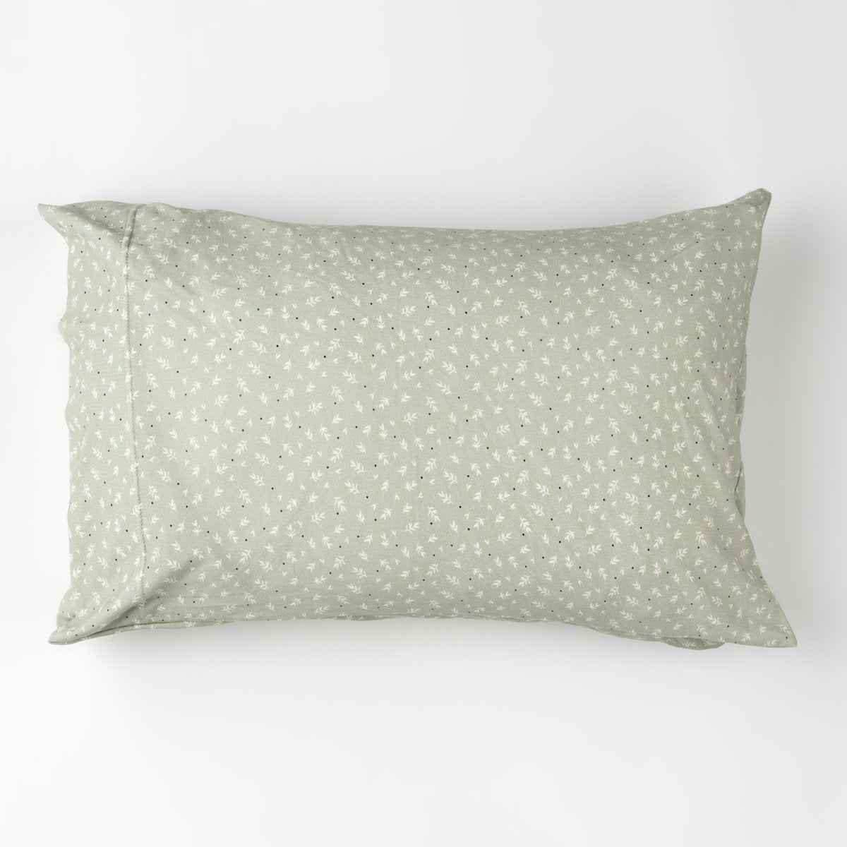 taie d'oreiller rectangle en jersey tout doux coloris sauge