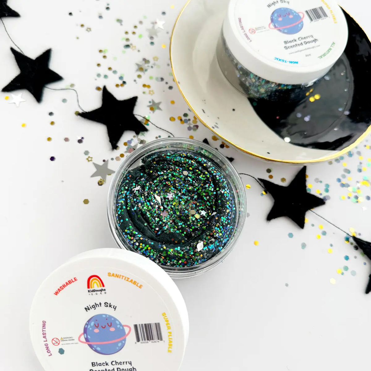 Black Glitter Modelling Clay