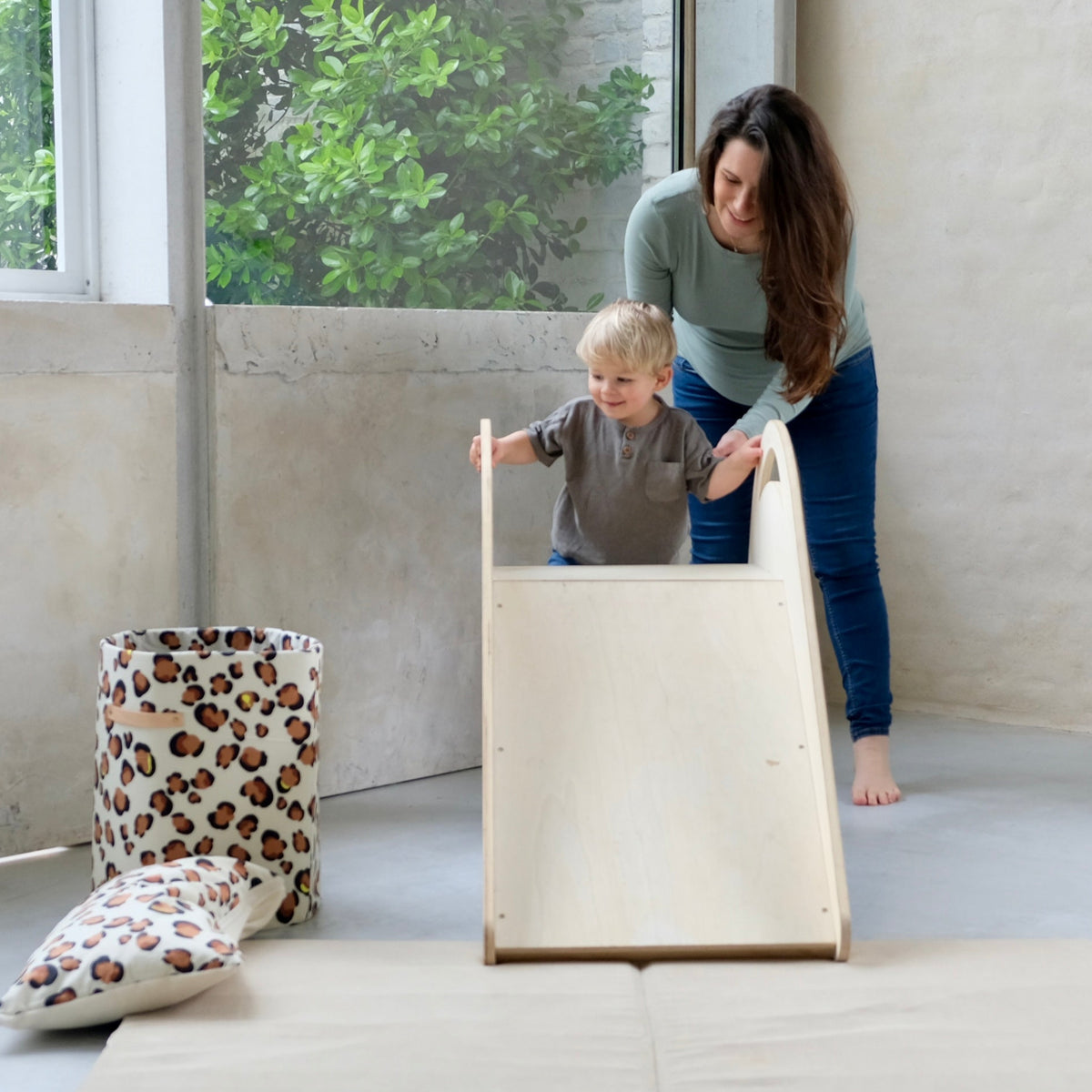 Maxi-Aufbewahrungskorb Spielzeug Kinderzimmer Leopardenmuster 