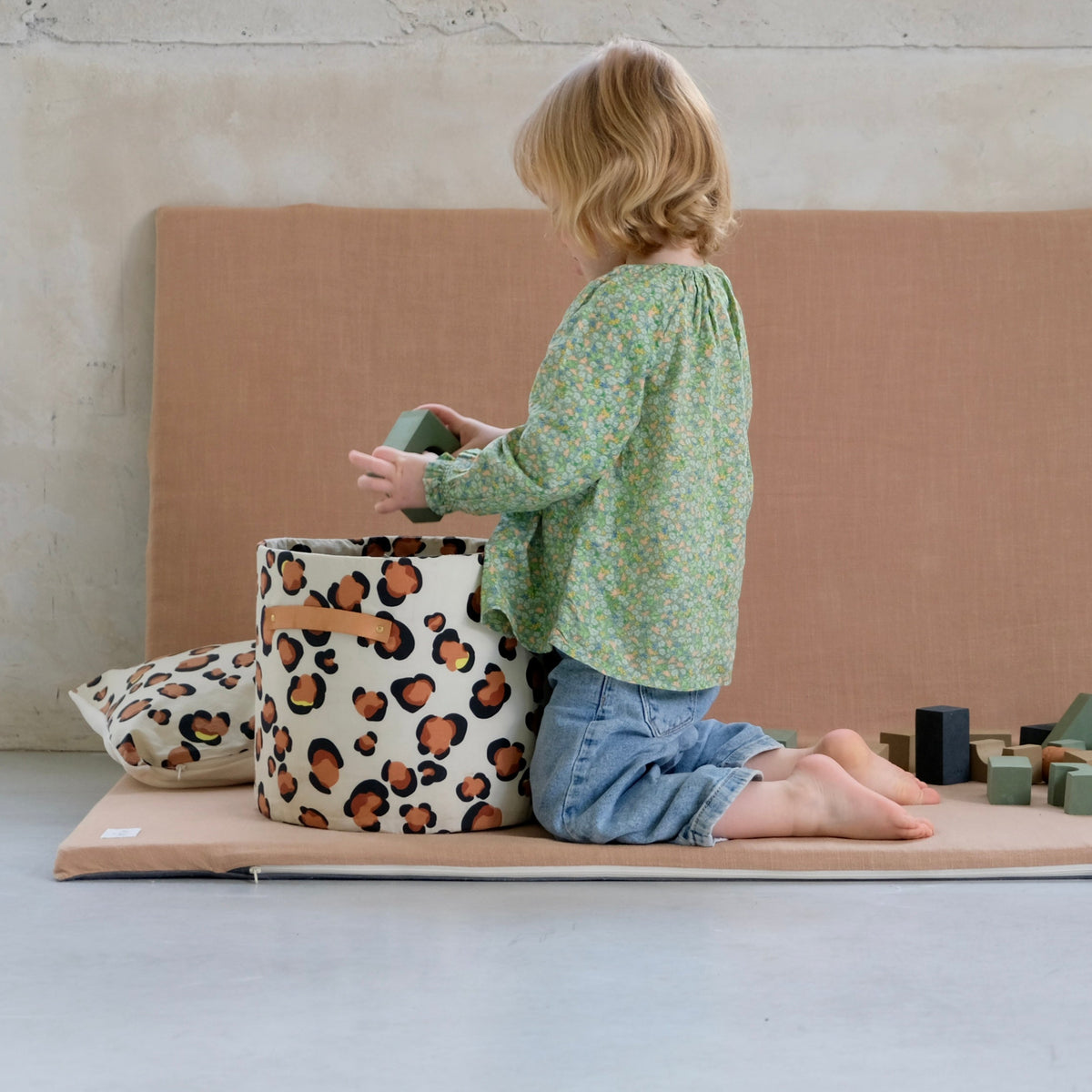 cesta de almacenamiento pequeña decoración leopardo
