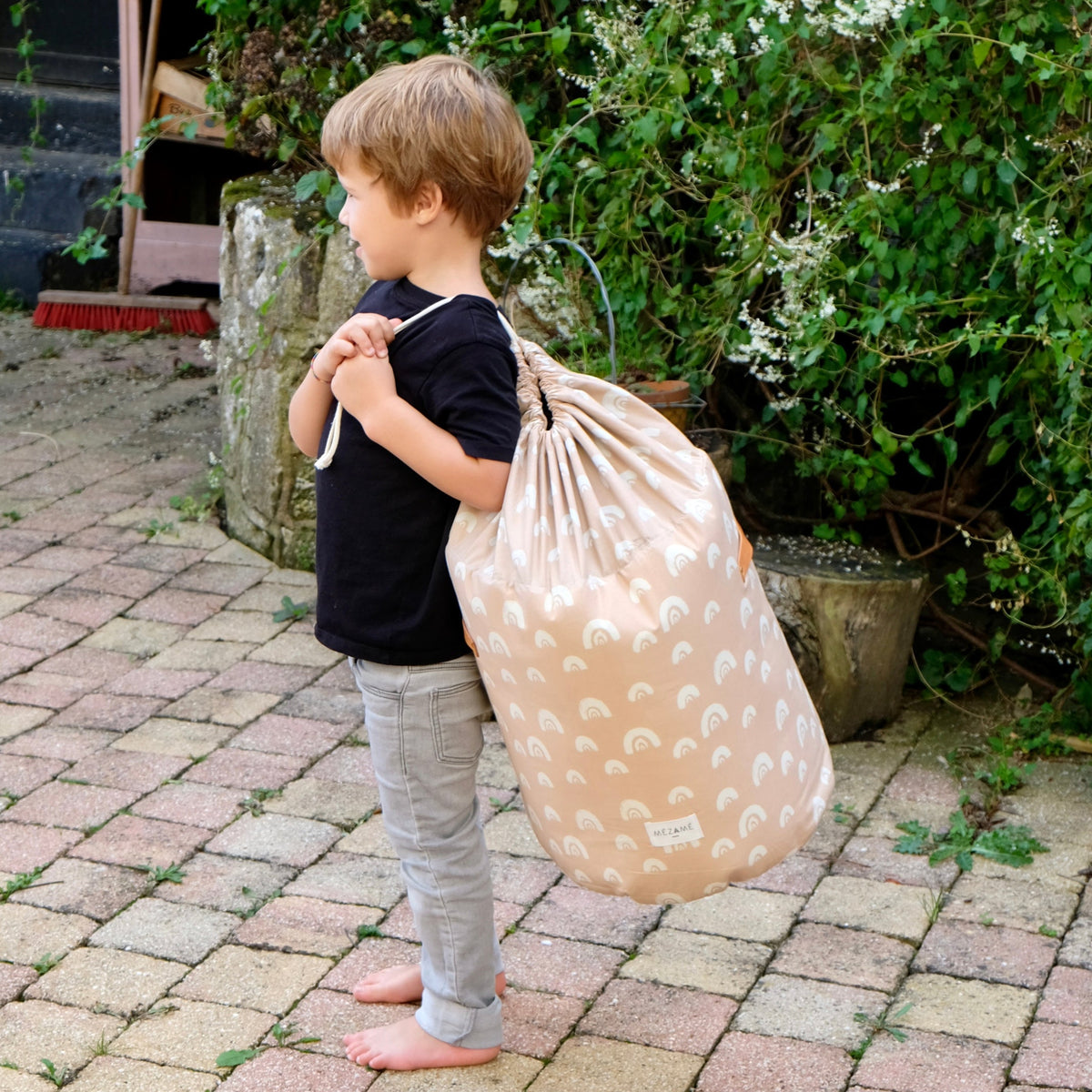 panier arce en ciel rangement