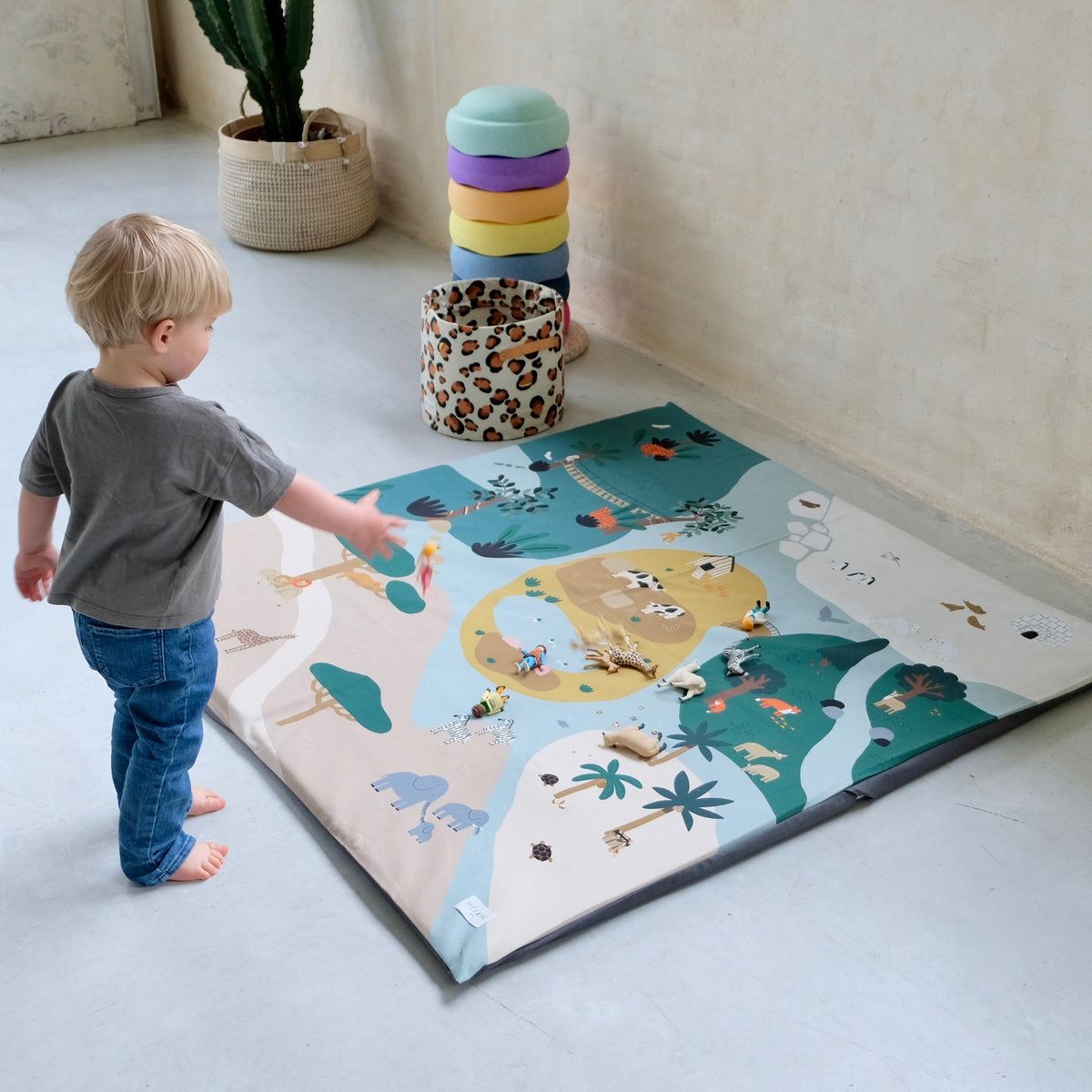 funda animales juegos para ensartar alfombra de estimulación motricidad actividad bebé niño educación