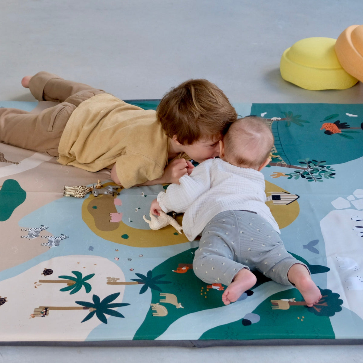 funda animales deslizable para alfombra de juego y psicomotricidad para bebé y niño descubrimiento