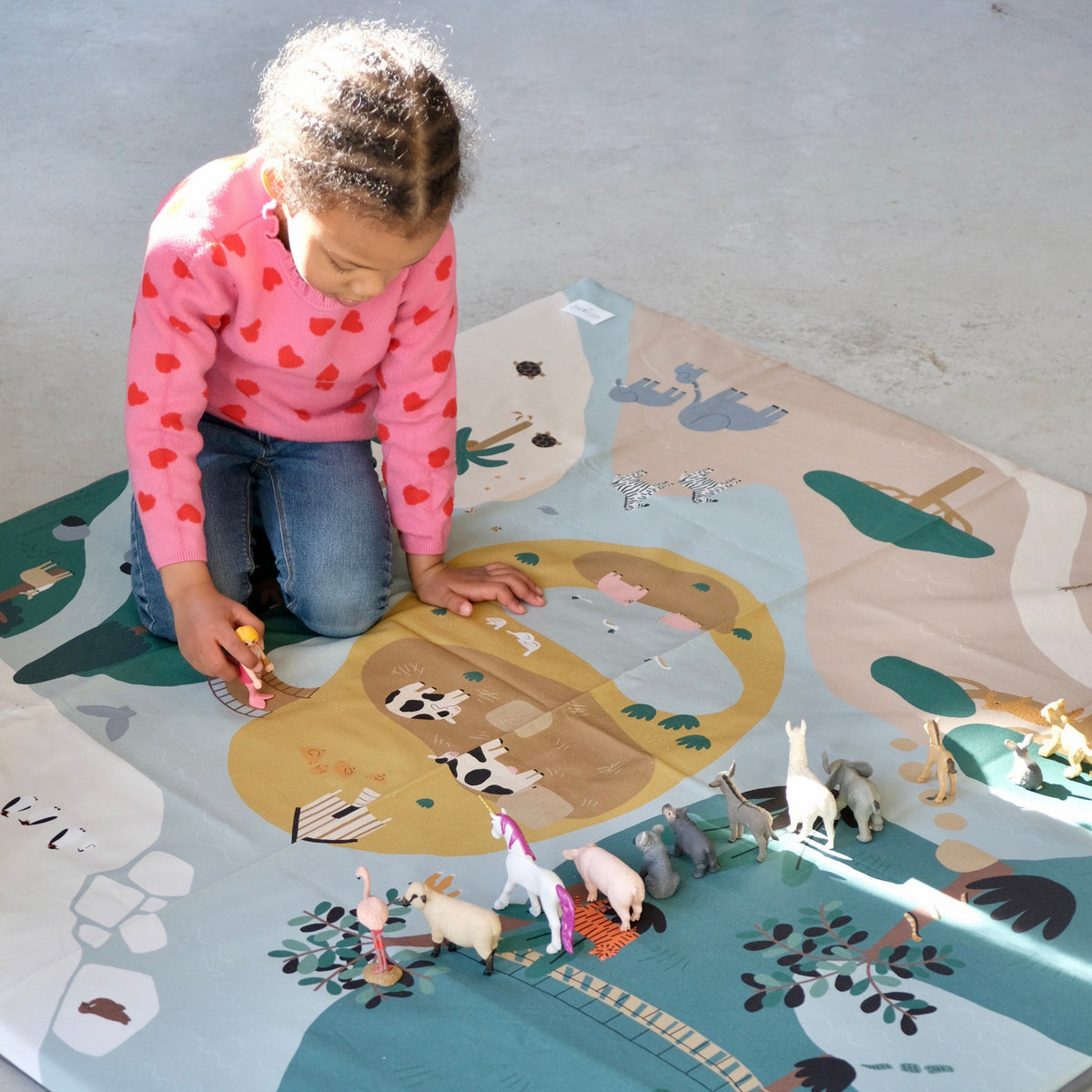 animal cover with threading activities for baby and toddler activity and motor skills play mat