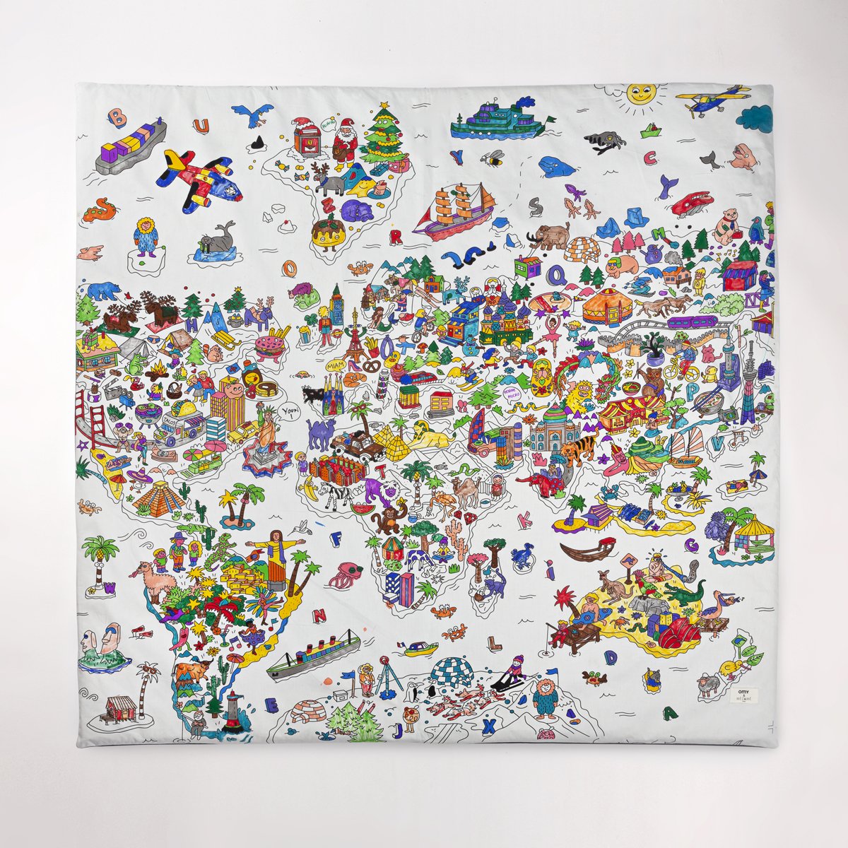 funda para colorear atlas lavable y deslizable para alfombra de juego motricidad actividad bebé niño lavable coloreo completo