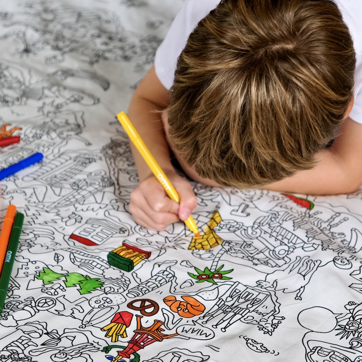 funda coloreable atlas lavable deslizable para alfombra de juego motricidad actividad bebé niño lavable detalles 2