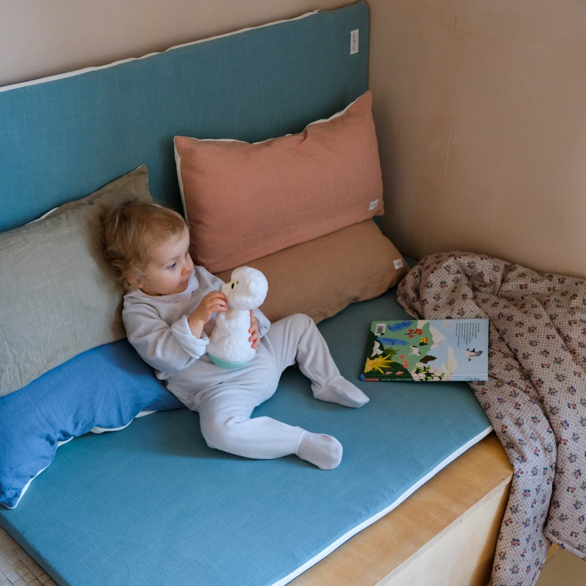 bezug für baby- und kinderspielmatte für entwicklung, motorik und spiele baltisches grün 