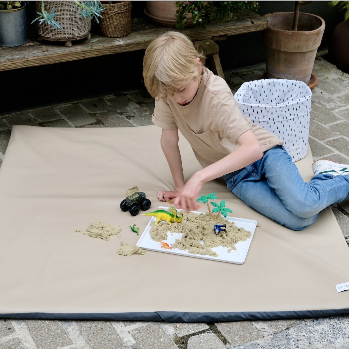 wasserdichter überziehbezug für spielmatte motorik DIY baby kind 
wasserdicht einfarbig beige sesam
 