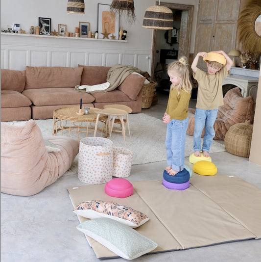 rallonge pour tapis d eveil waterproof motricite et jeux bebe enfant grand format XXL waterproof uni beige sésame
