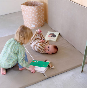 Erweiterung für Spiel-, Bewegungs- und Spielmatte für Babys und Kinder im großen XXL-Format, einfarbig Oliv-Khaki