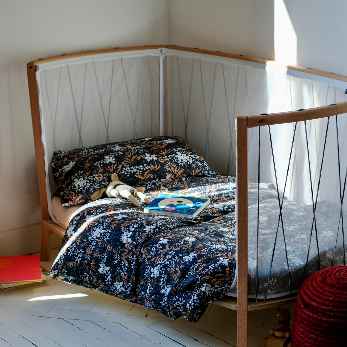 kinderbeddengoed biologisch katoen plantenmotief bos decoratie