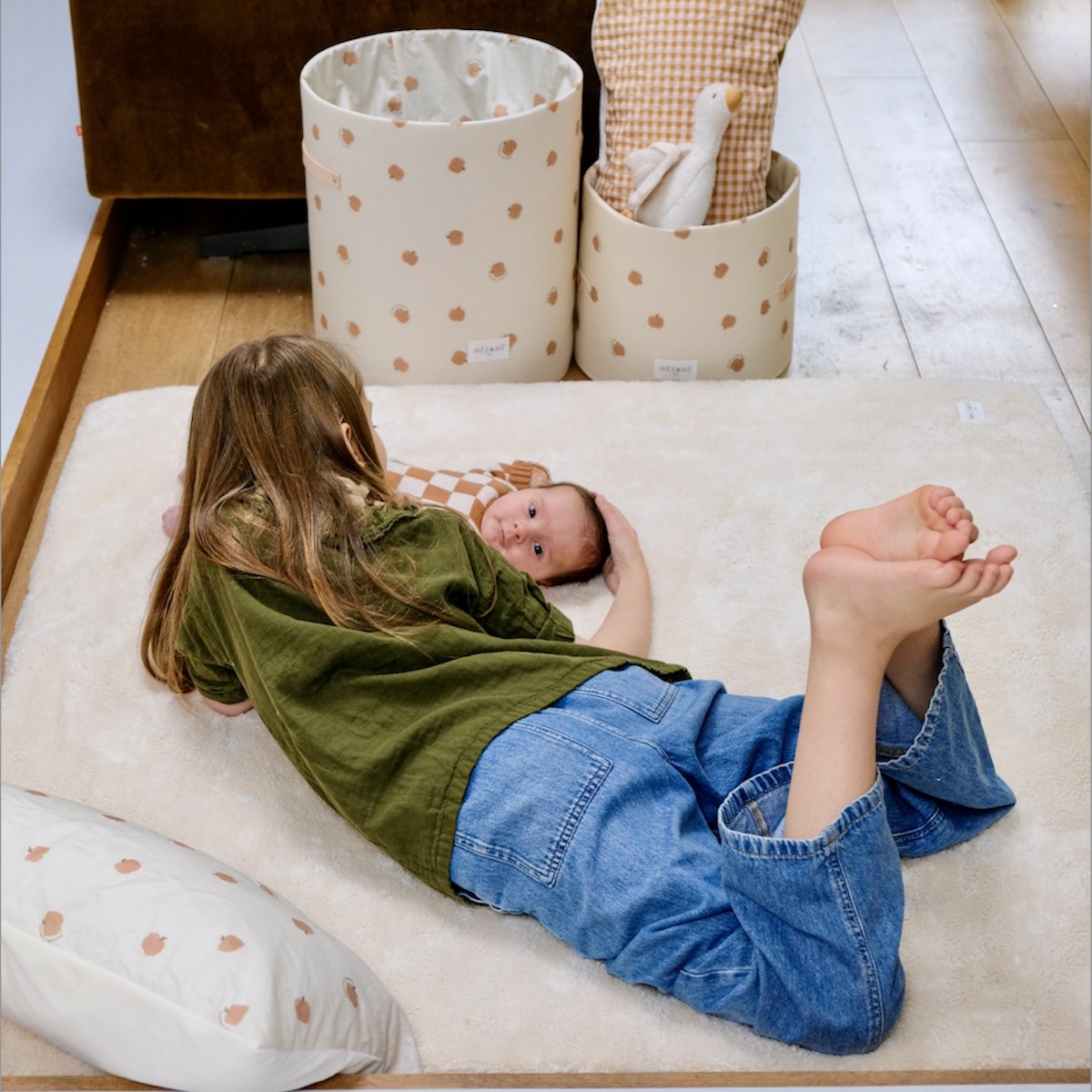Maxi-Aufbewahrungskorb Kinderzimmer Baby Kind Apfelmuster 
