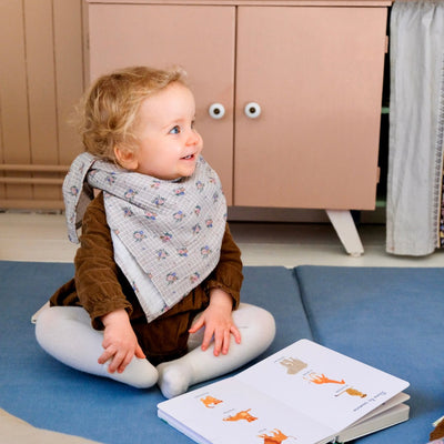 Mulltuch Baumwollgaze Erstausstattung Babygeschenk Karo- und Blumenmuster 