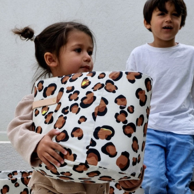 cesta de almacenamiento pequeña leopardo