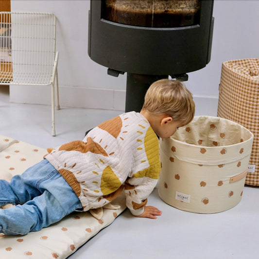 cesta de almacenamiento pequeña habitación infantil bebé niño motivo manzana 