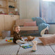 XXL large format baby child play and activity mat with floral and check print