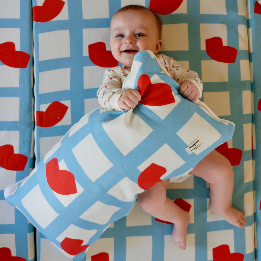 soft decorative cushion for parents and children, kisses lips design, Mathilde Cabanas 