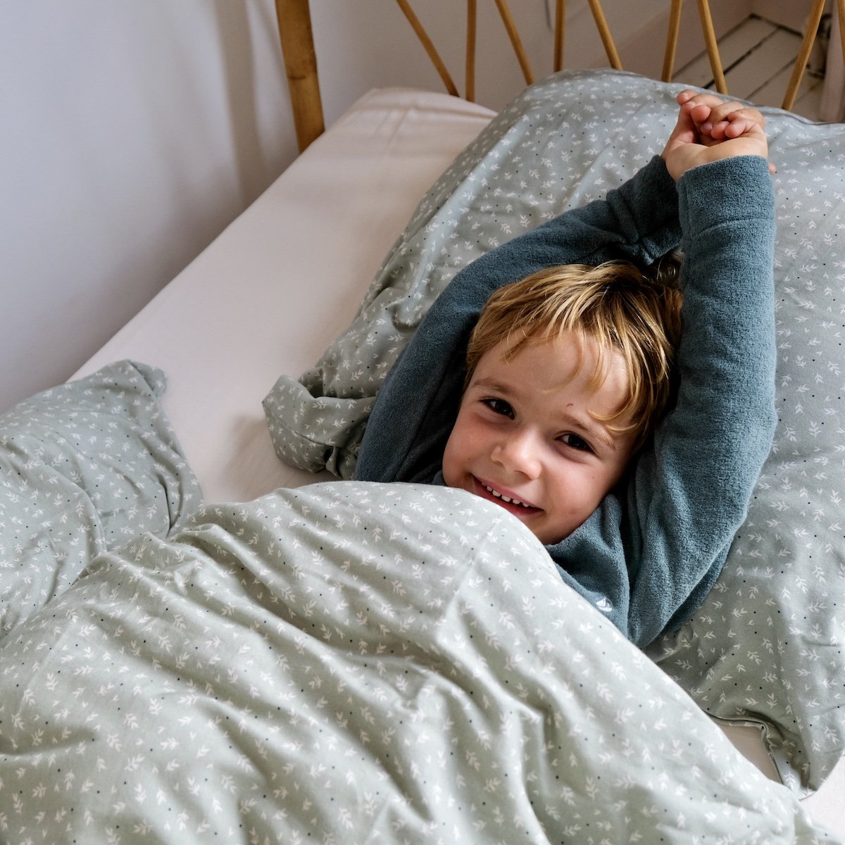 soft jersey children's bedding set in sage