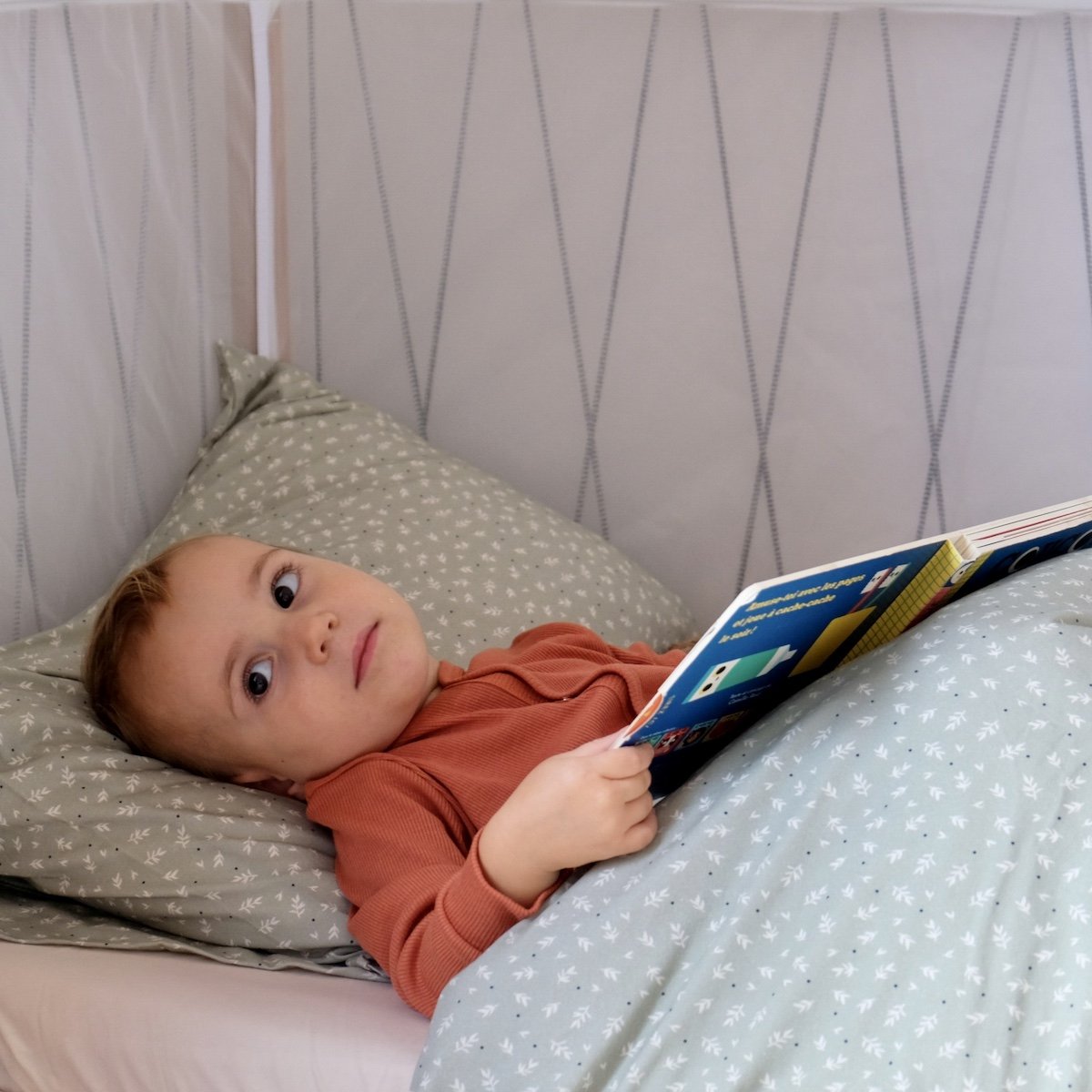 sage colourway super soft jersey baby bedding set