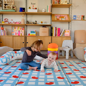 extension mat play mat motor skills games quiet time maxi format king size xxl collab mathilde cabanas heart mouth kisses pattern